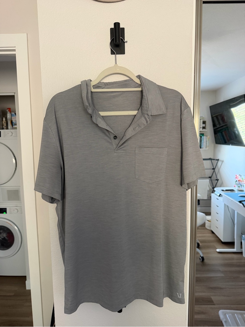 Vuori Light Gray Short-Sleeve Polo
